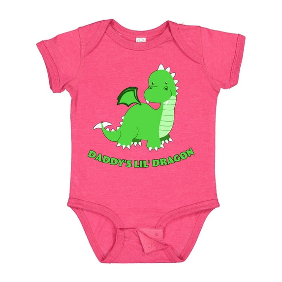 Inktastic Daddy's Lil' Dragon Cute Green Dragon Boys or Girls Baby Bodysuit