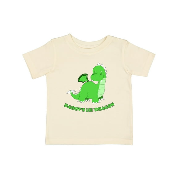 Inktastic Daddy's Lil' Dragon Cute Green Dragon Boys or Girls Baby T-Shirt