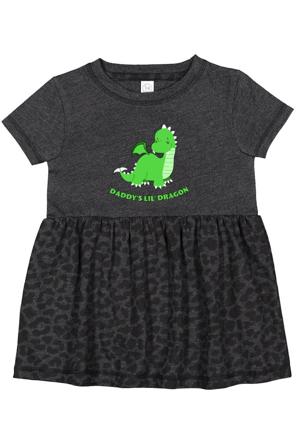 Daddy's Lil' Dragon Cute Green Dragon Girls Baby Dress