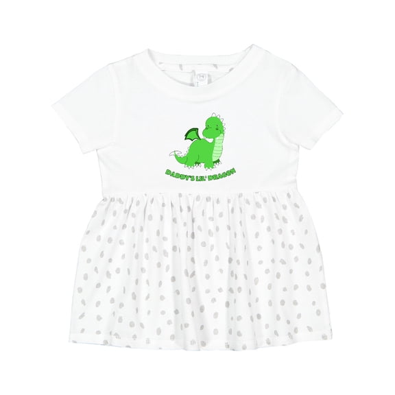 Inktastic Daddy's Lil' Dragon Cute Green Dragon Girls Baby Dress