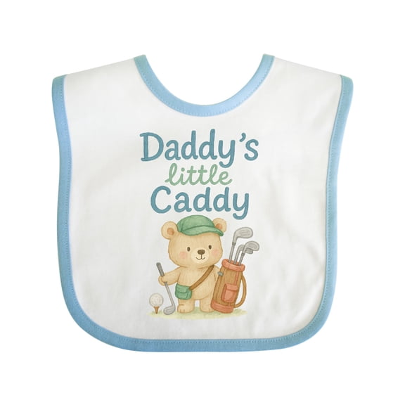 Inktastic Daddy's Little Caddy Bear Golf Theme Boys or Girls Baby Bib