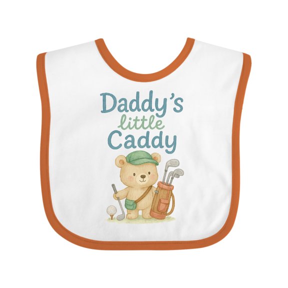 Inktastic Daddy's Little Caddy Bear Golf Theme Boys or Girls Baby Bib