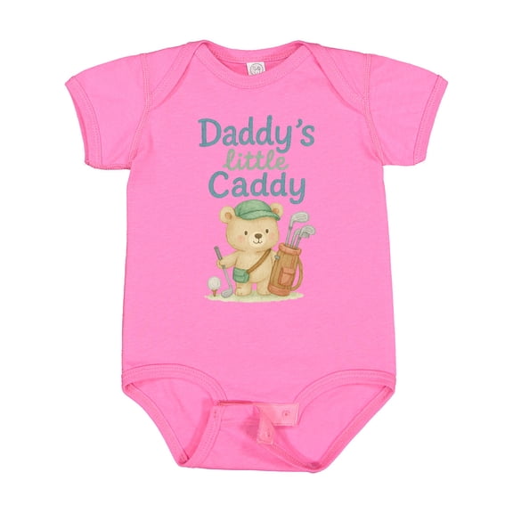 Inktastic Daddy's Little Caddy Bear Golf Theme Boys or Girls Baby Bodysuit