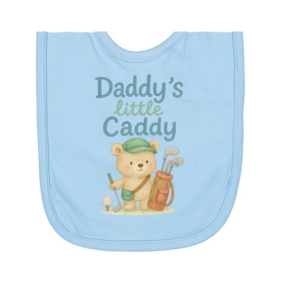 Inktastic Daddy's Little Caddy Bear Golf Theme Newborn Bib