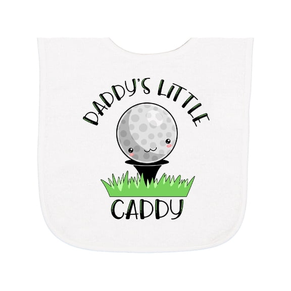 Inktastic Daddy's Little Caddy Cute Golf Ball Baby Terry Cloth Bib