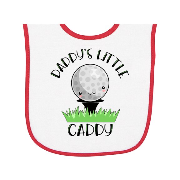 Inktastic Daddy's Little Caddy Cute Golf Ball Baby Terry Cloth Bib
