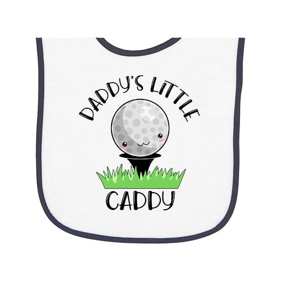 Inktastic Daddy's Little Caddy Cute Golf Ball Baby Terry Cloth Bib