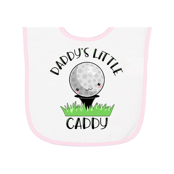 Inktastic Daddy's Little Caddy Cute Golf Ball Baby Terry Cloth Bib