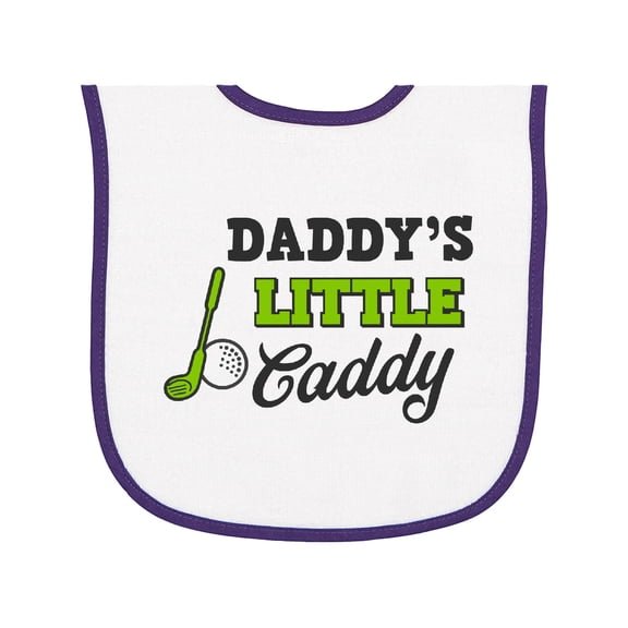Inktastic Daddy's Little Caddy with Golf Club and Ball Baby Terry Cloth Bib