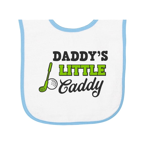 Inktastic Daddy's Little Caddy with Golf Club and Ball Baby Terry Cloth Bib