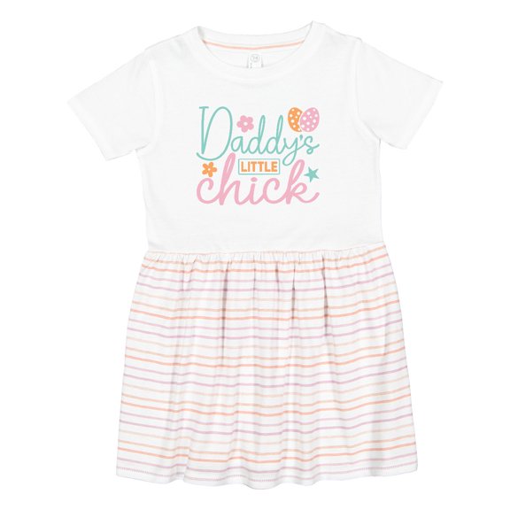 Inktastic Daddy's Little Chick Cute Easter Girls Toddler Dress