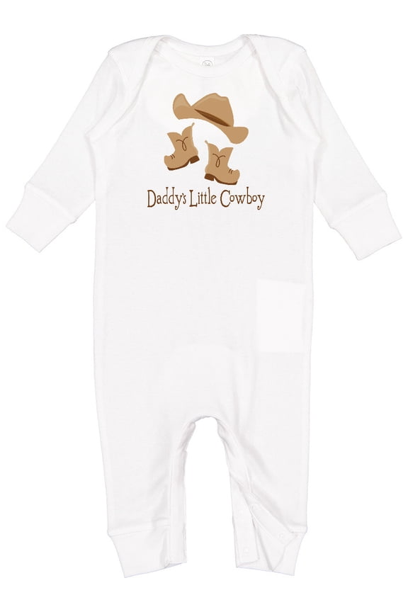 Daddy's Little Cowboy Baby Romper Coveralls
