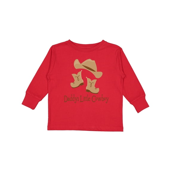 Inktastic Daddy's Little Cowboy Boys Long Sleeve Toddler T-Shirt