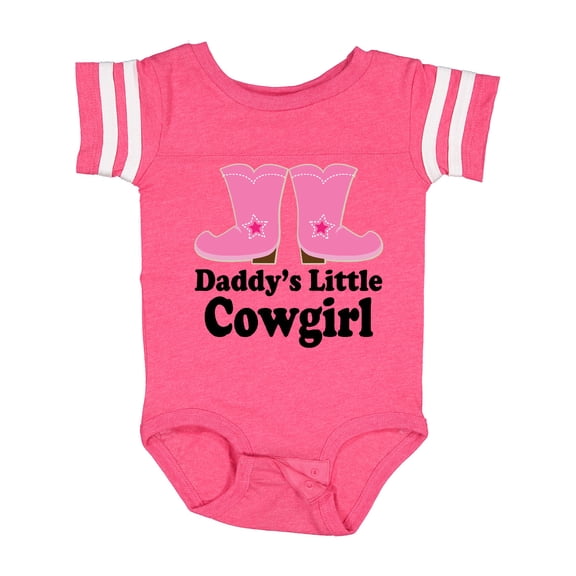 Inktastic Daddy's Little Cowgirl Girls Baby Bodysuit