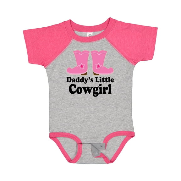 Inktastic Daddy's Little Cowgirl Girls Baby Bodysuit