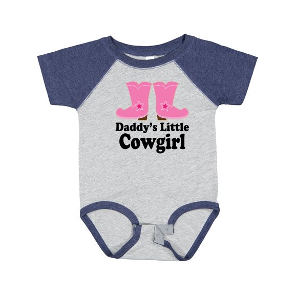 Inktastic Daddy's Little Cowgirl Girls Baby Bodysuit