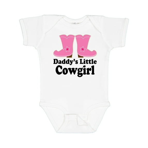 Inktastic Daddy's Little Cowgirl Girls Baby Bodysuit