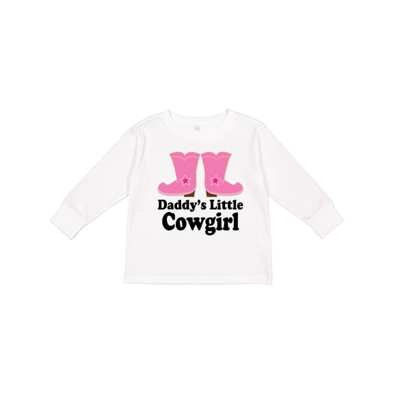 Inktastic Daddy's Little Cowgirl Girls Long Sleeve Toddler T-Shirt