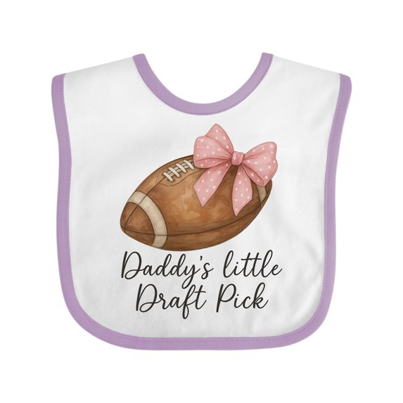 Inktastic Daddy's Little Draft Pick Football Boys or Girls Baby Bib