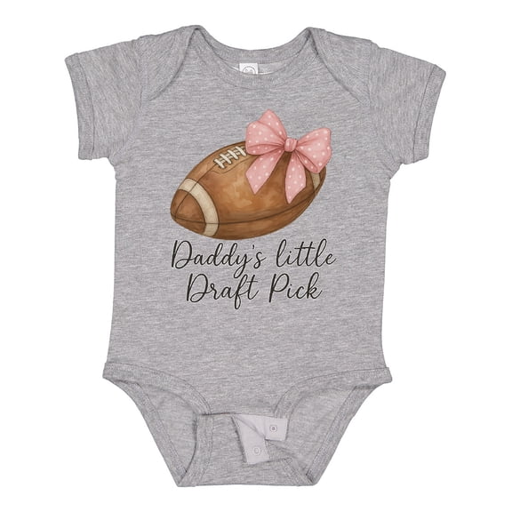 Inktastic Daddy's Little Draft Pick Football Pink Bow Boys or Girls Baby Bodysuit