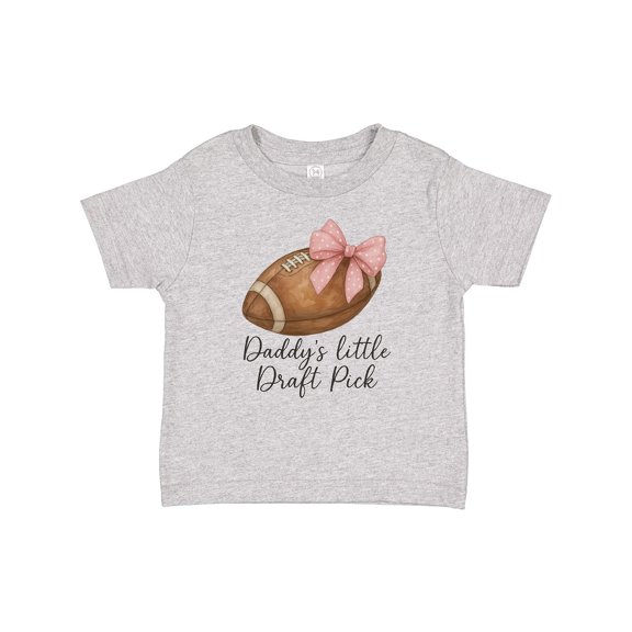 Inktastic Daddy's Little Draft Pick Football Pink Bow Boys or Girls Baby T-Shirt