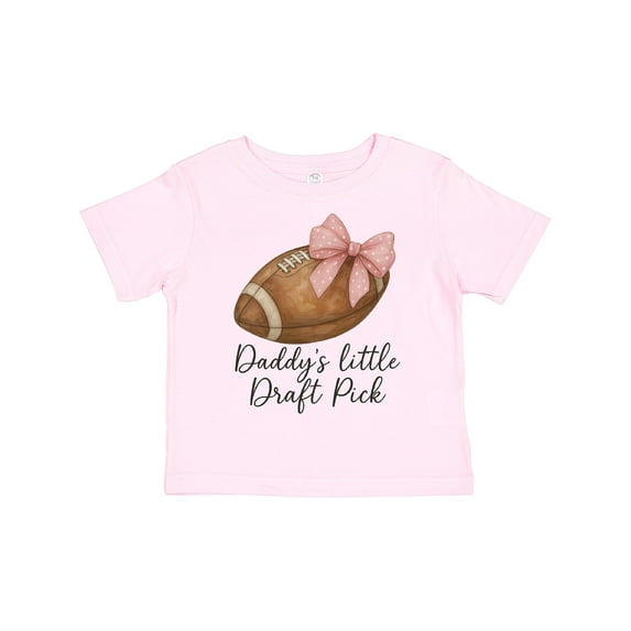 Inktastic Daddy's Little Draft Pick Football Pink Bow Boys or Girls Toddler T-Shirt