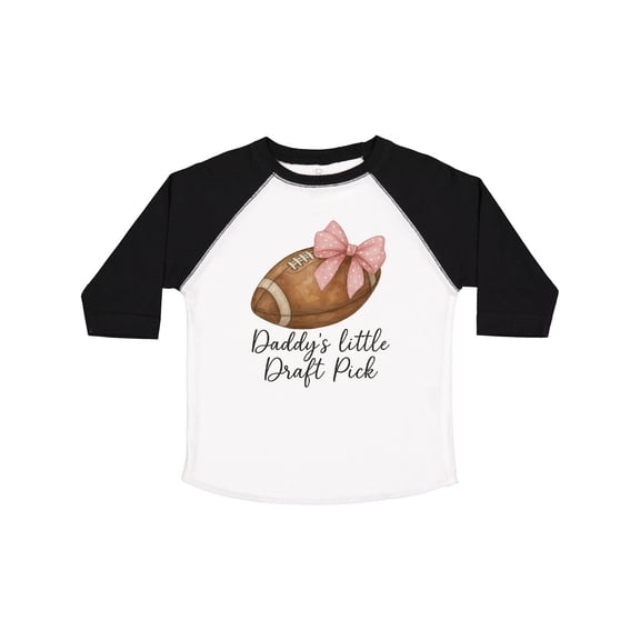 Inktastic Daddy's Little Draft Pick Football Pink Bow Boys or Girls Toddler T-Shirt