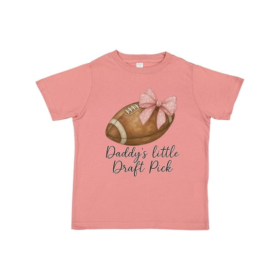 Inktastic Daddy's Little Draft Pick Football Pink Bow Boys or Girls Toddler T-Shirt