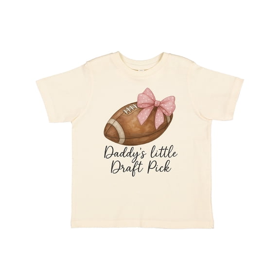 Inktastic Daddy's Little Draft Pick Football Pink Bow Boys or Girls Toddler T-Shirt
