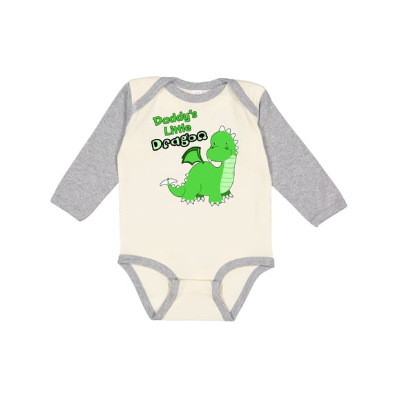 Inktastic Daddy's Little Dragon Boys or Girls Long Sleeve Baby Bodysuit