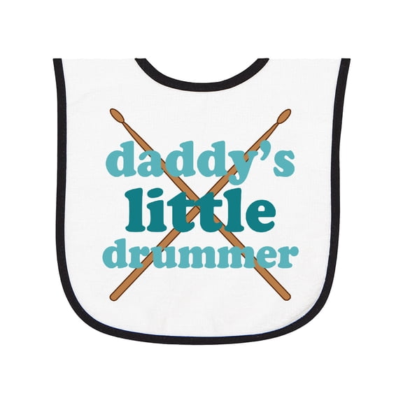 Inktastic Daddy's Little Drummer Baby Terry Cloth Bib