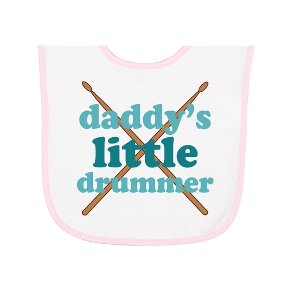 Inktastic Daddy's Little Drummer Baby Terry Cloth Bib