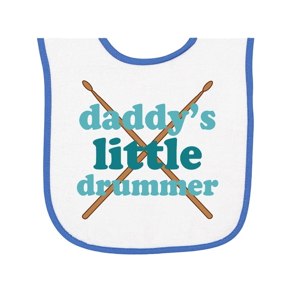 Inktastic Daddy's Little Drummer Baby Terry Cloth Bib