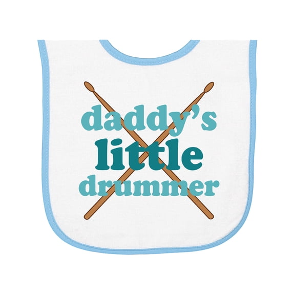Inktastic Daddy's Little Drummer Baby Terry Cloth Bib