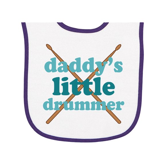 Inktastic Daddy's Little Drummer Baby Terry Cloth Bib