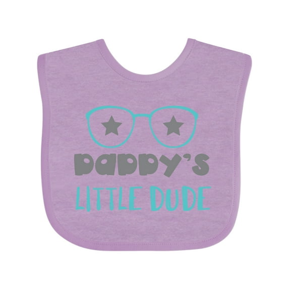 Inktastic Daddy's Little Dude, Glasses, Stars, Dad, Son Boys Baby Bib