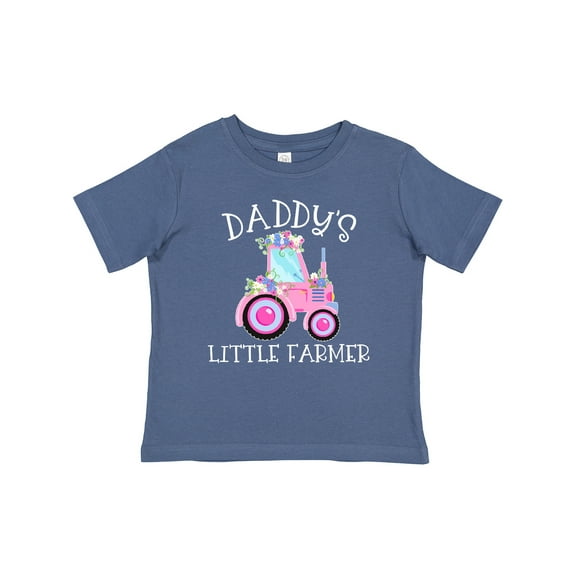 Inktastic Daddy's Little Farmer- Pink Tractor and Flowers Boys or Girls Baby T-Shirt