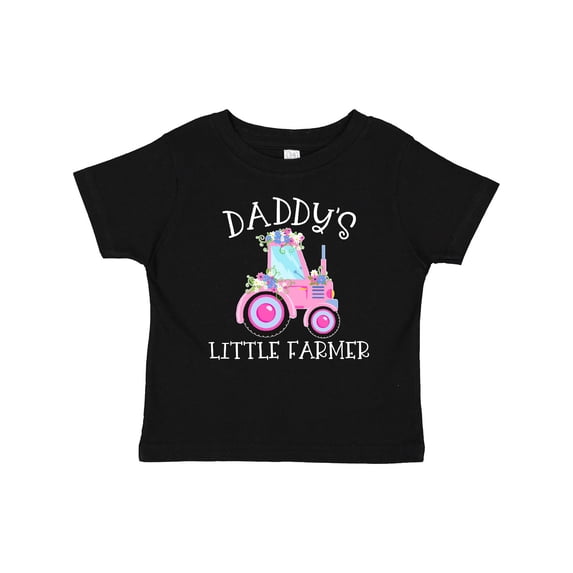 Inktastic Daddy's Little Farmer- Pink Tractor and Flowers Boys or Girls Baby T-Shirt