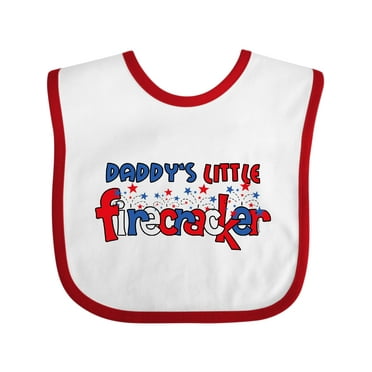 Inktastic Daddy's Little Firecracker Boys or Girls Baby Bib