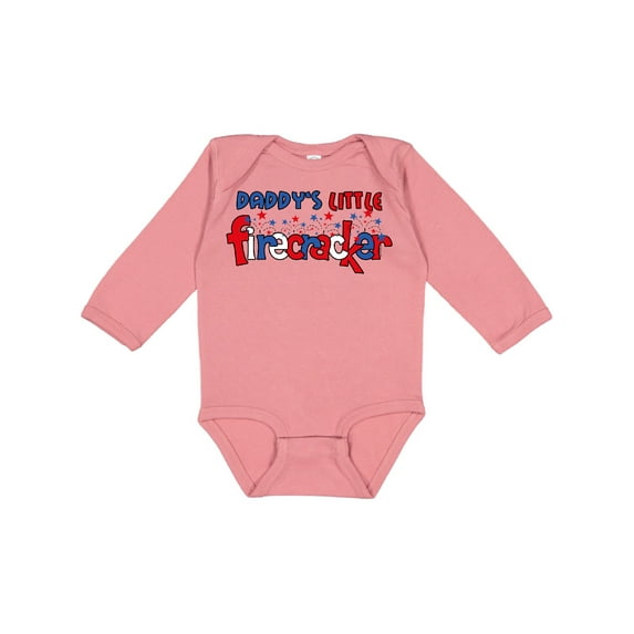 Inktastic Daddy's Little Firecracker Boys or Girls Long Sleeve Baby Bodysuit