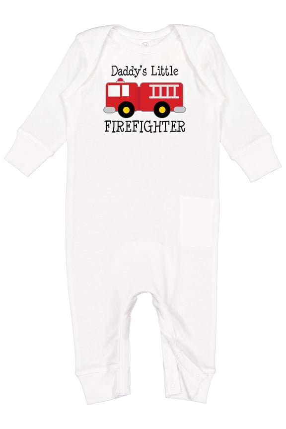 Daddy's Little Firefighter Baby Romper Coveralls