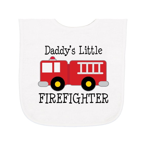 Inktastic Daddy's Little Firefighter Baby Terry Cloth Bib