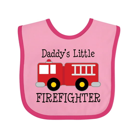 Inktastic Daddy's Little Firefighter Boys or Girls Baby Bib