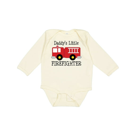 Inktastic Daddy's Little Firefighter Boys or Girls Long Sleeve Baby Bodysuit
