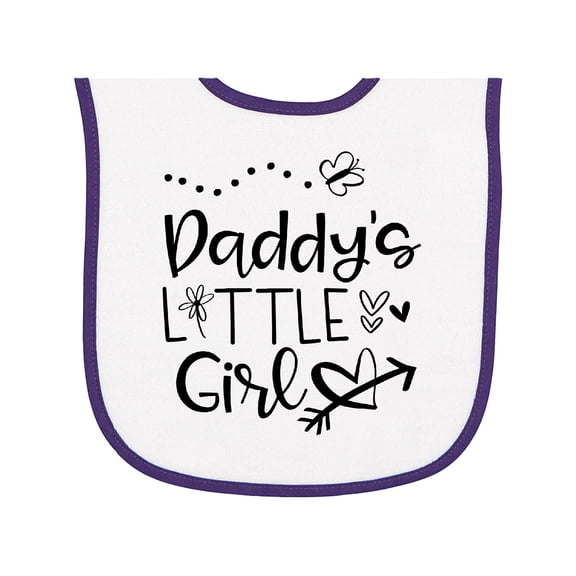 Inktastic Daddy's Little Girl with Hearts Flower and Butterfly Baby Terry Cloth Bib