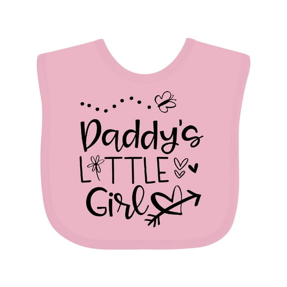 Inktastic Daddy's Little Girl with Hearts Flower and Butterfly Girls Baby Bib