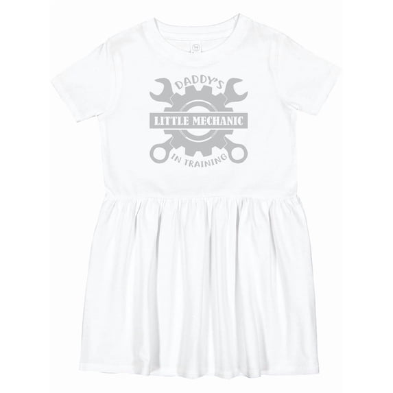 Inktastic Daddy's Little Mechanic in Training Girls Toddler Dress