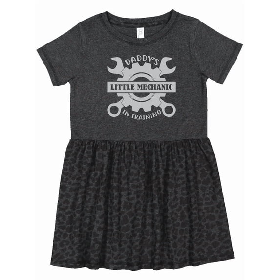 Inktastic Daddy's Little Mechanic in Training Girls Toddler Dress