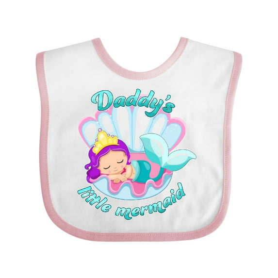 Inktastic Daddy's Little Mermaid Girls Baby Bib