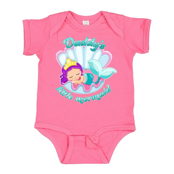 Inktastic Daddy's Little Mermaid Girls Baby Bodysuit